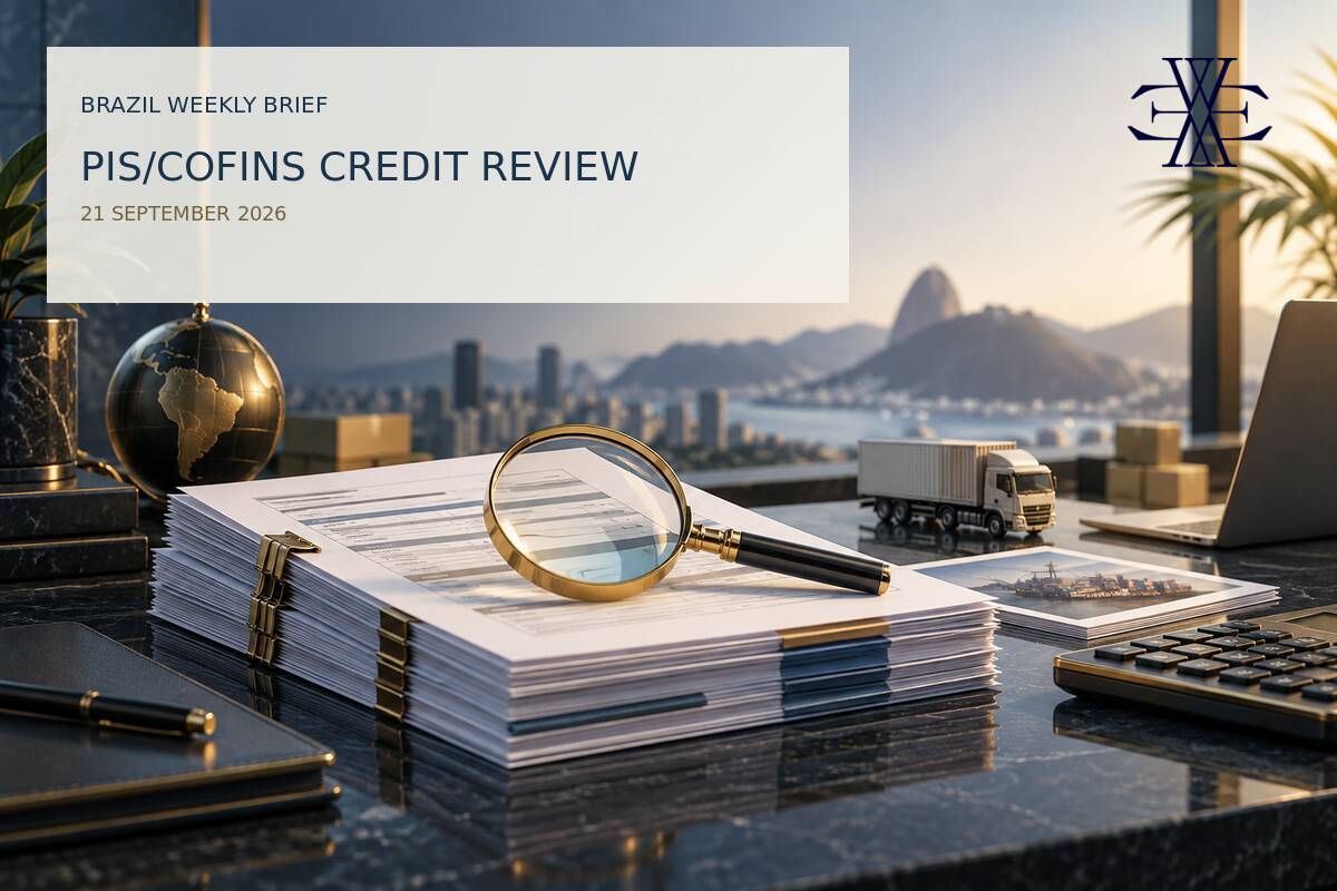 Brazil Weekly Brief on PIS and Cofins credit review, 21 September 2026