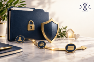 Confidential HR folder and protected payroll transition; original Ewaider editorial illustration with official logo